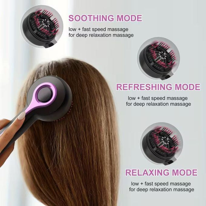 فرشاة تدليك فروة الرأس الكهربائية بالضوء الأحمر | موزع زيت واهتزاز USB لشعر أقوى