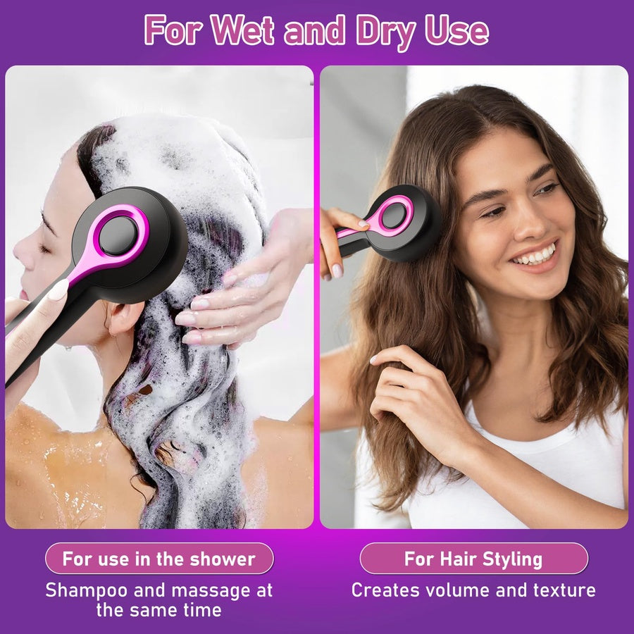 فرشاة تدليك فروة الرأس الكهربائية بالضوء الأحمر | موزع زيت واهتزاز USB لشعر أقوى