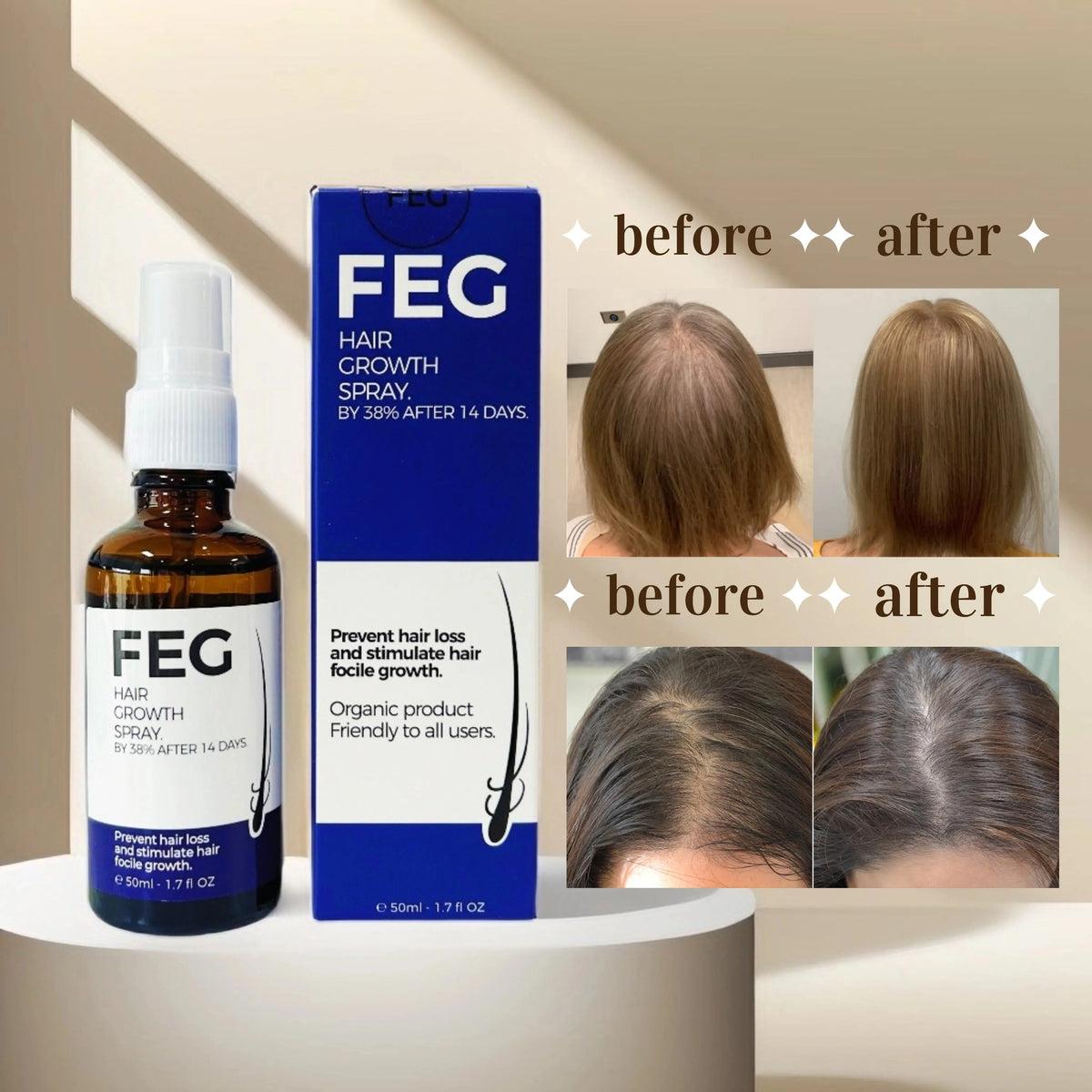 FEG Hair Growth Spray | بخاخ طبيعي لتقوية ونمو الشعر بسرعة