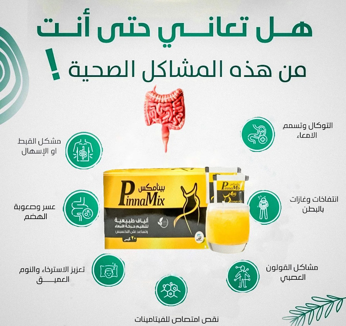 PinnaMix | دعم صحة القولون وتقليل الانتفاخ والراحة الهضمية