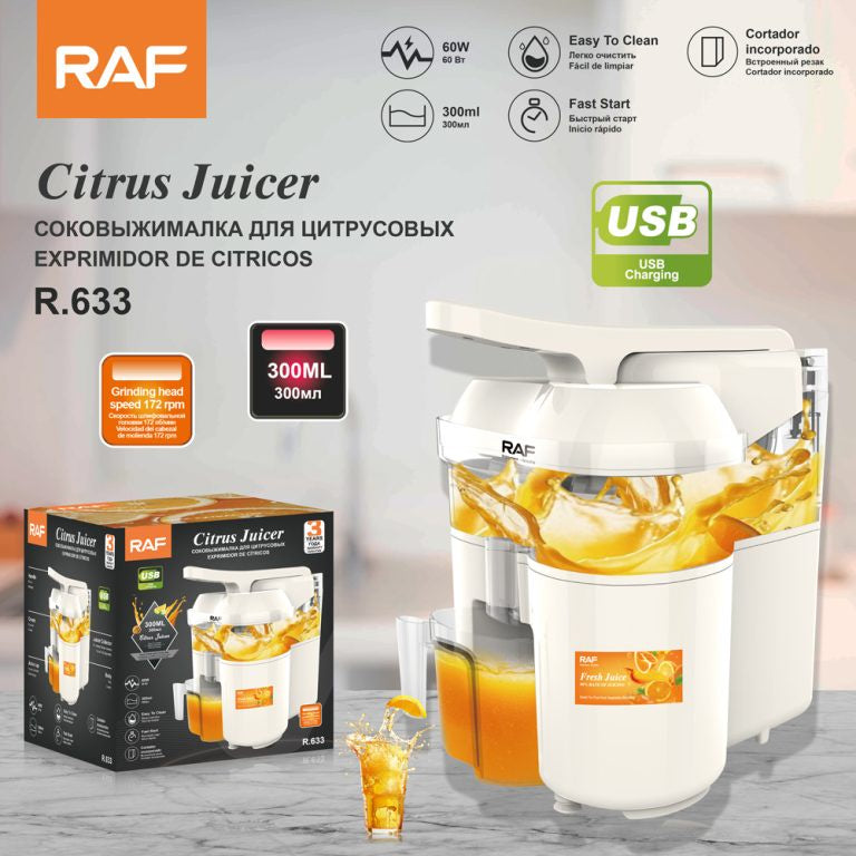 عصارة RAF المحمولة R.633 | عصير طازج بضغطة زر وشحن USB