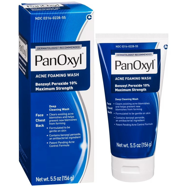 PanOxyl 10% Benzoyl Peroxide Wash | غسول للبشرة المعرضة للحبوب وتنظيف المسام بعمق