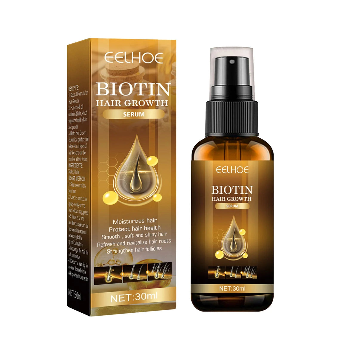 EELHOE Biotin Hair Spray | بخاخ البيوتين للعناية بالشعر وتعزيز مظهر الكثافة