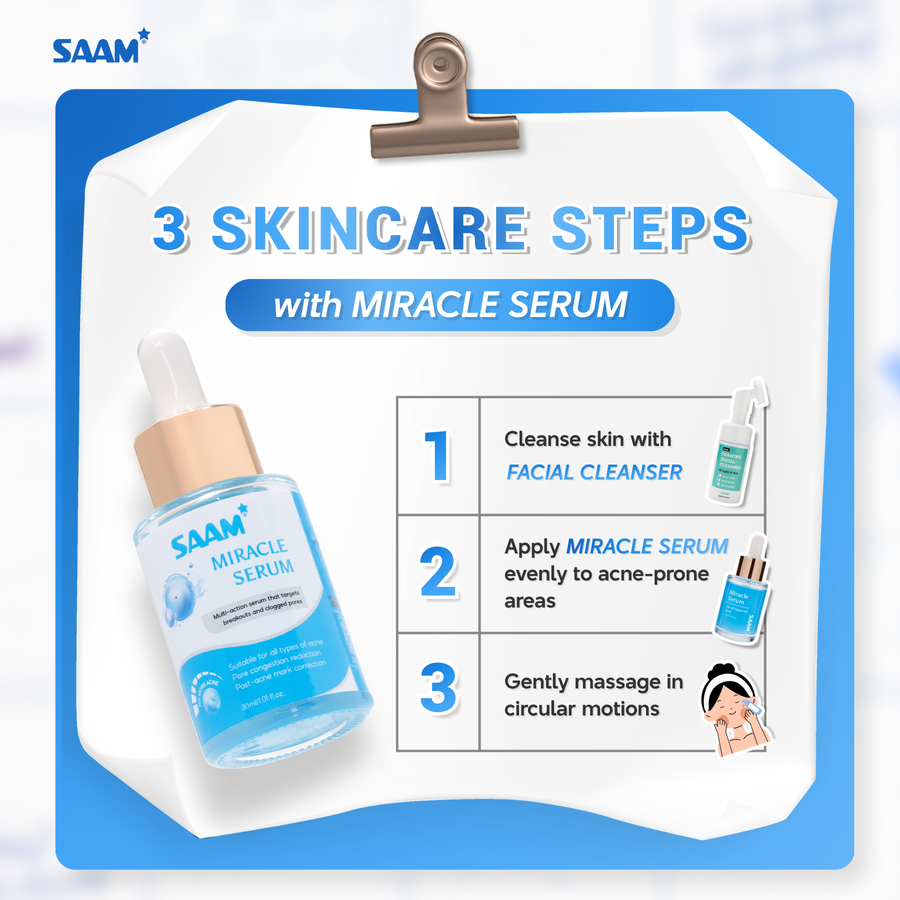 SAAM Miracle Serum 30ml | سيروم للعناية بالبشرة المعرضة للحبوب والشوائب