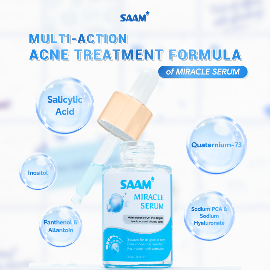SAAM Miracle Serum 30ml | سيروم للعناية بالبشرة المعرضة للحبوب والشوائب
