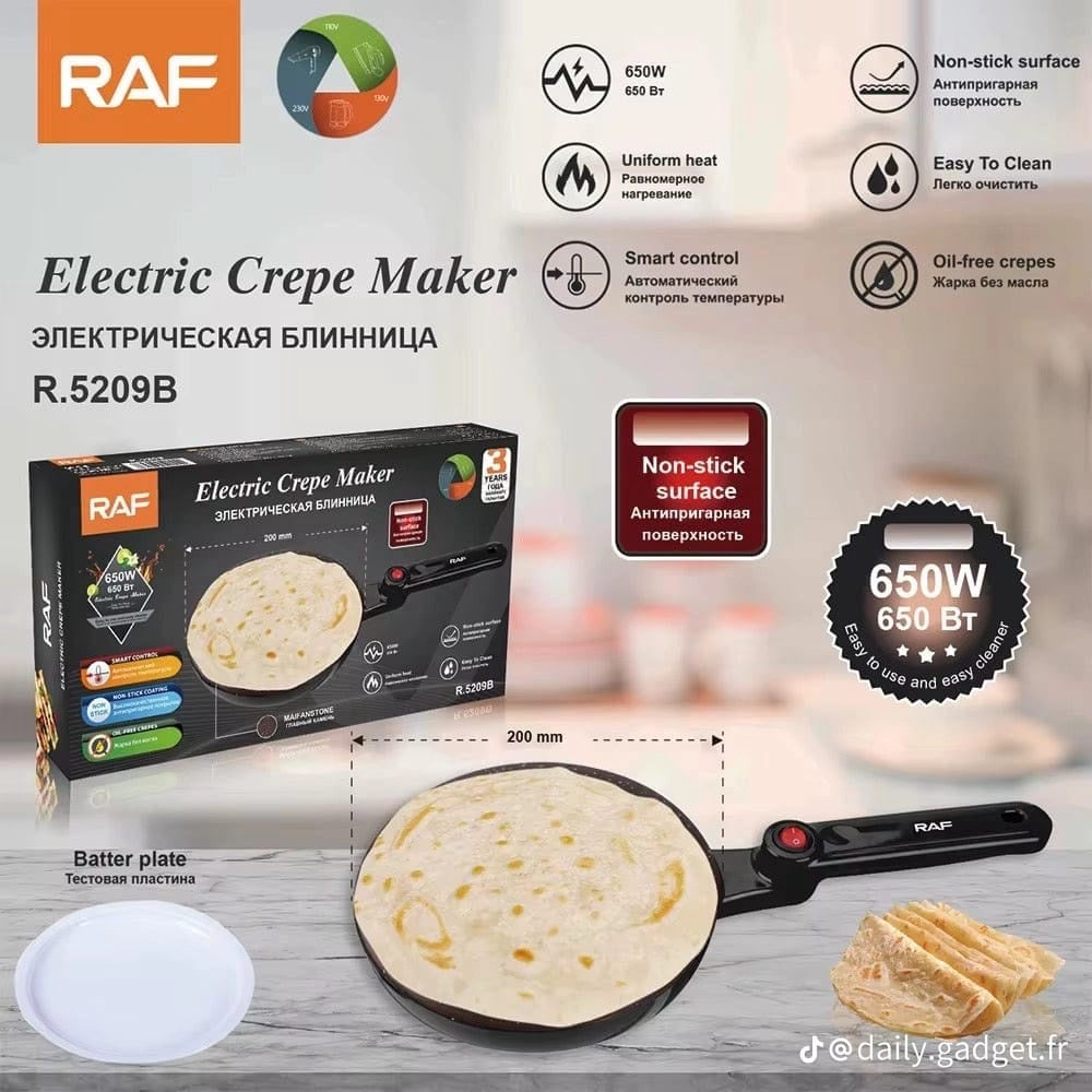 RAF Crepe Maker R.5209B | صاجة كهربائية للكريب والرقاق