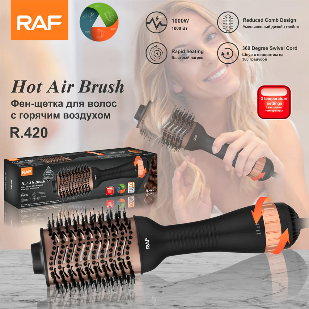 RAF R.420 Hot Air Brush | فرشاة استشوار حرارية لتصفيف وتجفيف الشعر