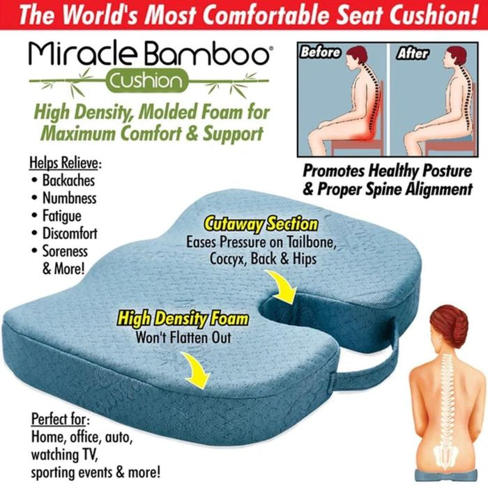 Bamboo Comfort Seat Cushion | وسادة جلوس مريحة لدعم الظهر