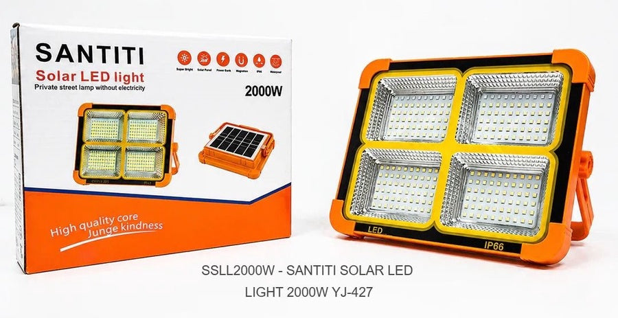 Santiti Solar LED Flood Light 2000W IP66 Waterproof | كشاف طاقة شمسية سانتيتي 2000 واط مقاوم للماء