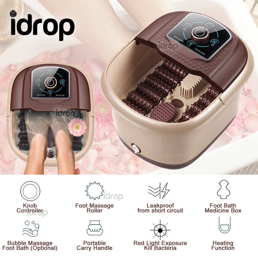 iDrop Foot Spa Electric Heating Massager Bucket | جهاز مساج القدمين الكهربائي بالتدفئة والفقاعات من iDrop