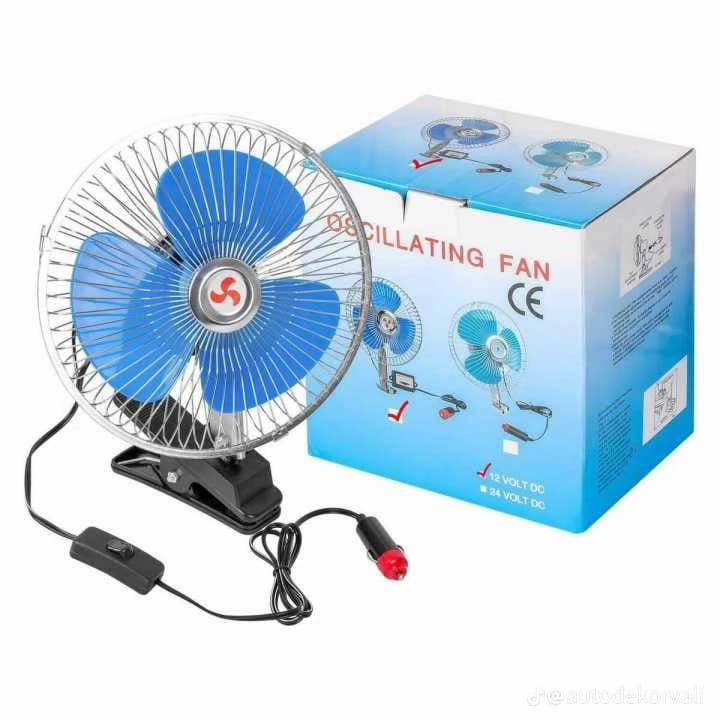 Oscillating Car Fan Clip-On | مروحة سيارة دوارة بمشبك تعمل على الولاعة للتبريد أثناء القيادة