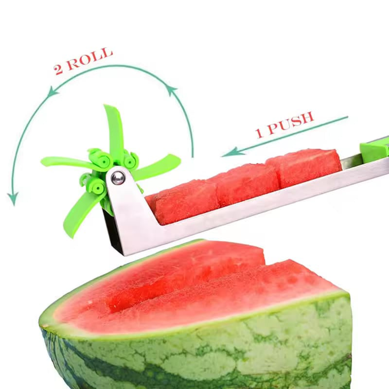 Stainless Steel Watermelon Slicer Cutter | قاطعة بطيخ من الستانلس ستيل بتقطيع مكعبات سريع وسهل