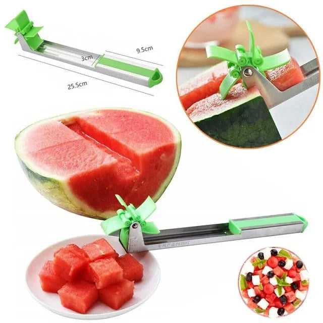 Stainless Steel Watermelon Slicer Cutter | قاطعة بطيخ من الستانلس ستيل بتقطيع مكعبات سريع وسهل
