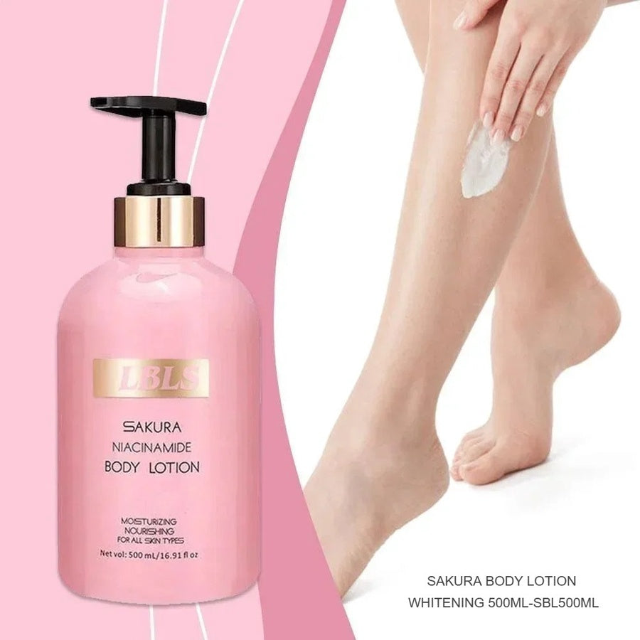 LBLS Sakura Niacinamide Body Lotion | لوشن جسم LBLS بالساكورا والنياسيناميد لترطيب وتوحيد لون البشرة