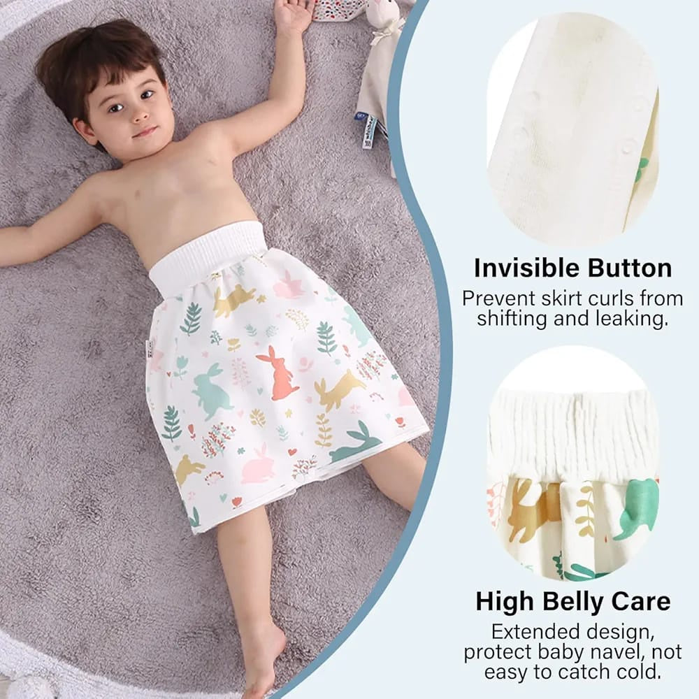 Baby Waterproof Diaper Skirt with High Belly Care | تنورة حفاضات للأطفال مقاومة للتسرب مع حماية البطن