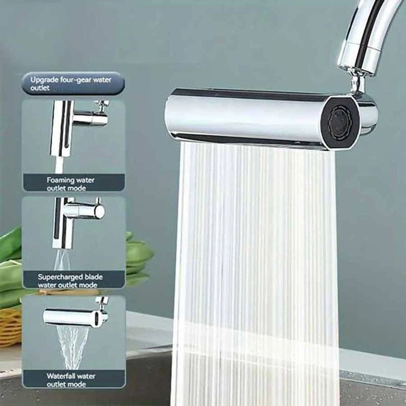 360° Rotating Faucet Extender Four Water Modes | موسع صنبور دوار بأربعة أوضاع للمياه للمطبخ والحمام