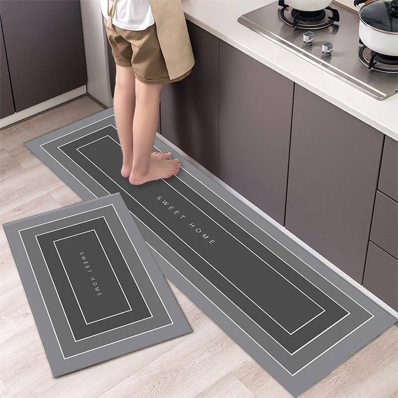 Anti-Slip Absorbent Kitchen Floor Mat | سجادة مطبخ مضادة للانزلاق وماصة للمياه بتصميم HOME عصري