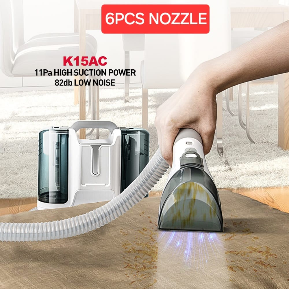 Tasbel Fabric Spot Cleaner K15AC with Nozzles | منظف البقع الكهربائي للأقمشة والسجاد بشفط قوي ورؤوس متعددة