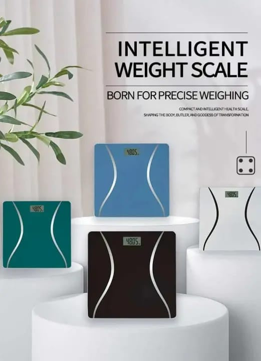 Intelligent Digital Weight Scale LCD Display | ميزان جسم رقمي ذكي بشاشة LCD وتصميم زجاجي أنيق