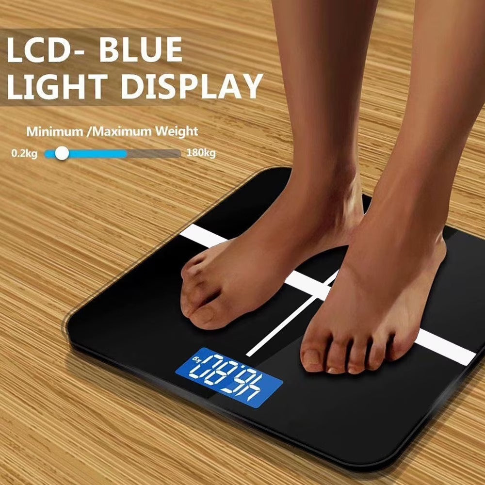 Intelligent Digital Weight Scale LCD Display | ميزان جسم رقمي ذكي بشاشة LCD وتصميم زجاجي أنيق