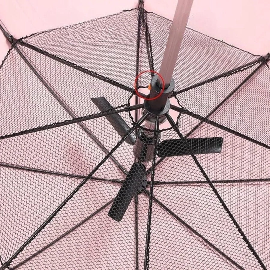UV Protection Umbrella with Cooling Fan | مظلة شمس بمروحة تبريد وحماية من الأشعة