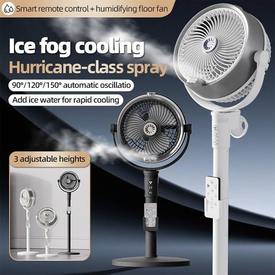 Humidifying Floor Fan with Remote Control | مروحة أرضية مرطبة للهواء مع ريموت كنترول