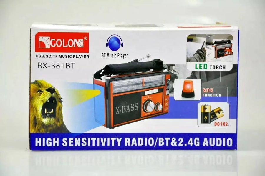 GOLON RX-381BT Bluetooth Radio | راديو جولون RX-381BT مع بلوتوث وكشاف