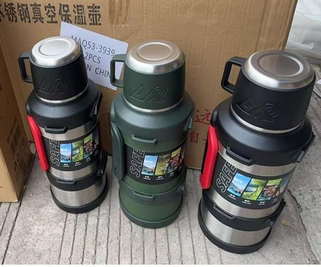 Vacuum Insulated Travel Thermos with Cup | ترمس حراري ستانلس ستيل للسفر مع كوب