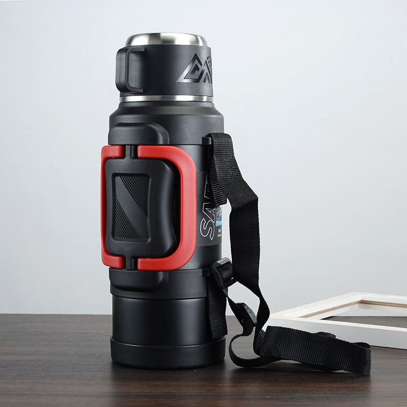 Vacuum Insulated Travel Thermos with Cup | ترمس حراري ستانلس ستيل للسفر مع كوب
