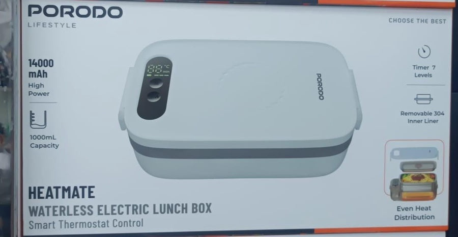 Porodo HeatMate Cordless Electric Lunch Box | لانش بوكس بورودو الكهربائي اللاسلكي