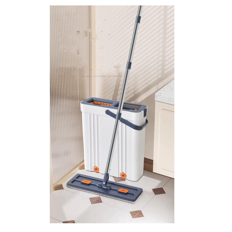 Self-Wring Flat Mop & Bucket Set | طقم ممسحة مسطحة مع دلو ذاتي العصر