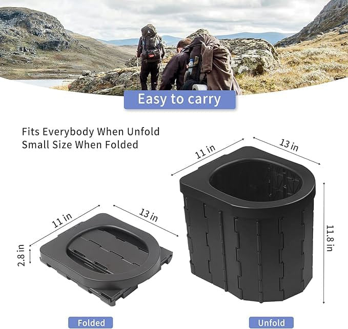 Foldable Portable Camping Toilet | مرحاض متنقل قابل للطي للرحلات والتخييم