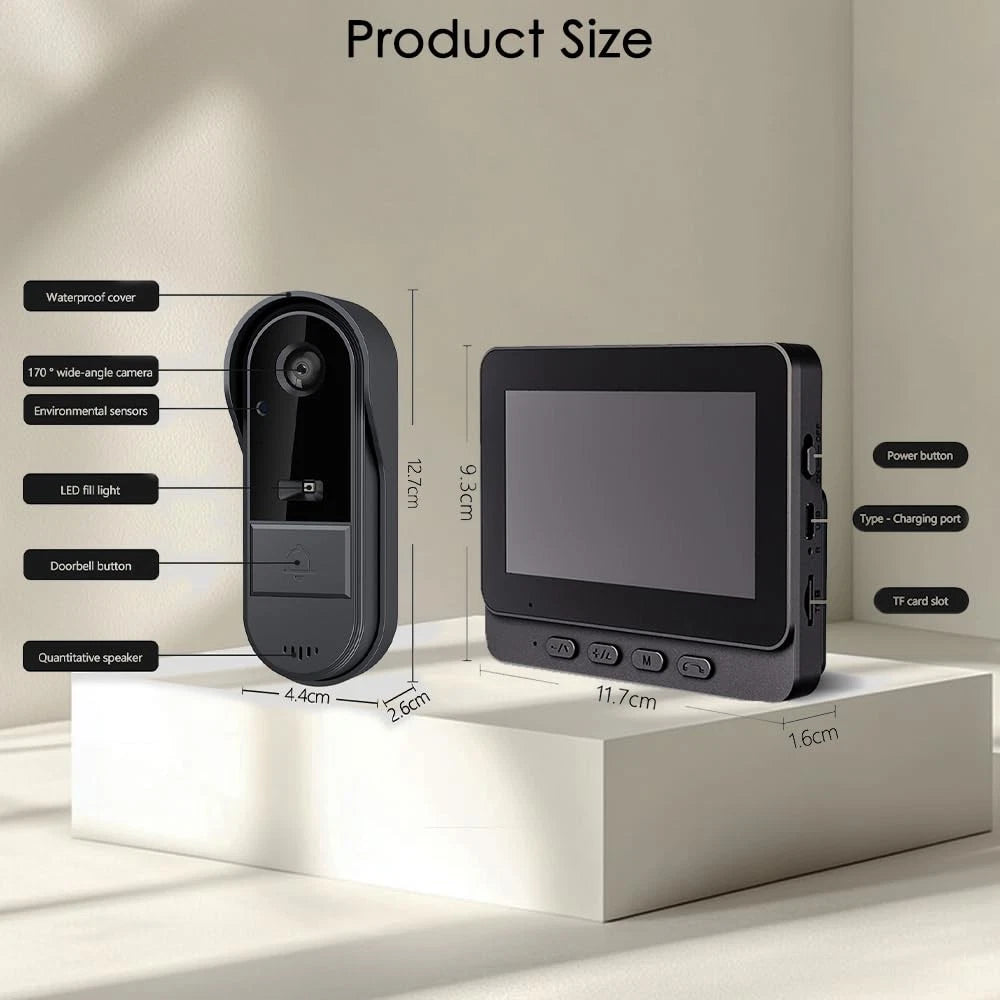 Smart Home Video Doorbell | جرس باب ذكي مع شاشة عرض داخلية
