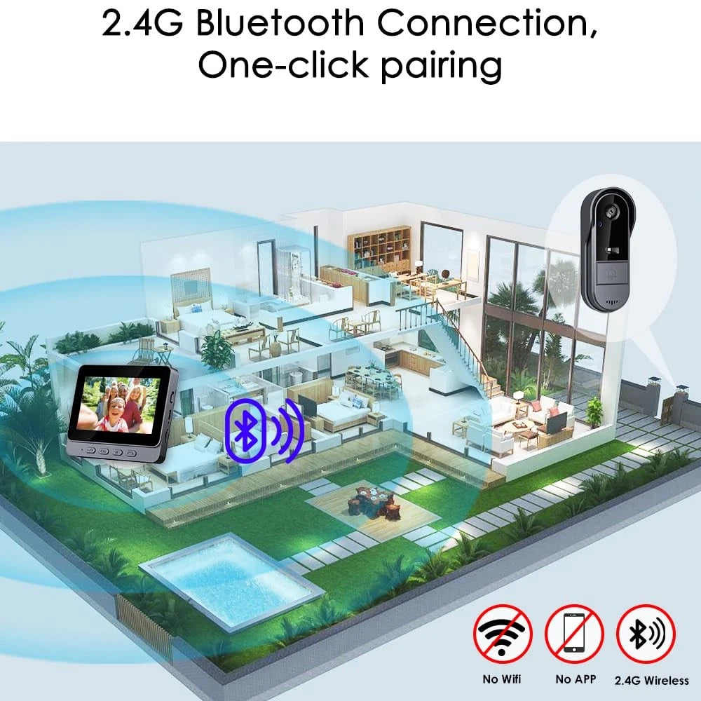 Smart Home Video Doorbell | جرس باب ذكي مع شاشة عرض داخلية