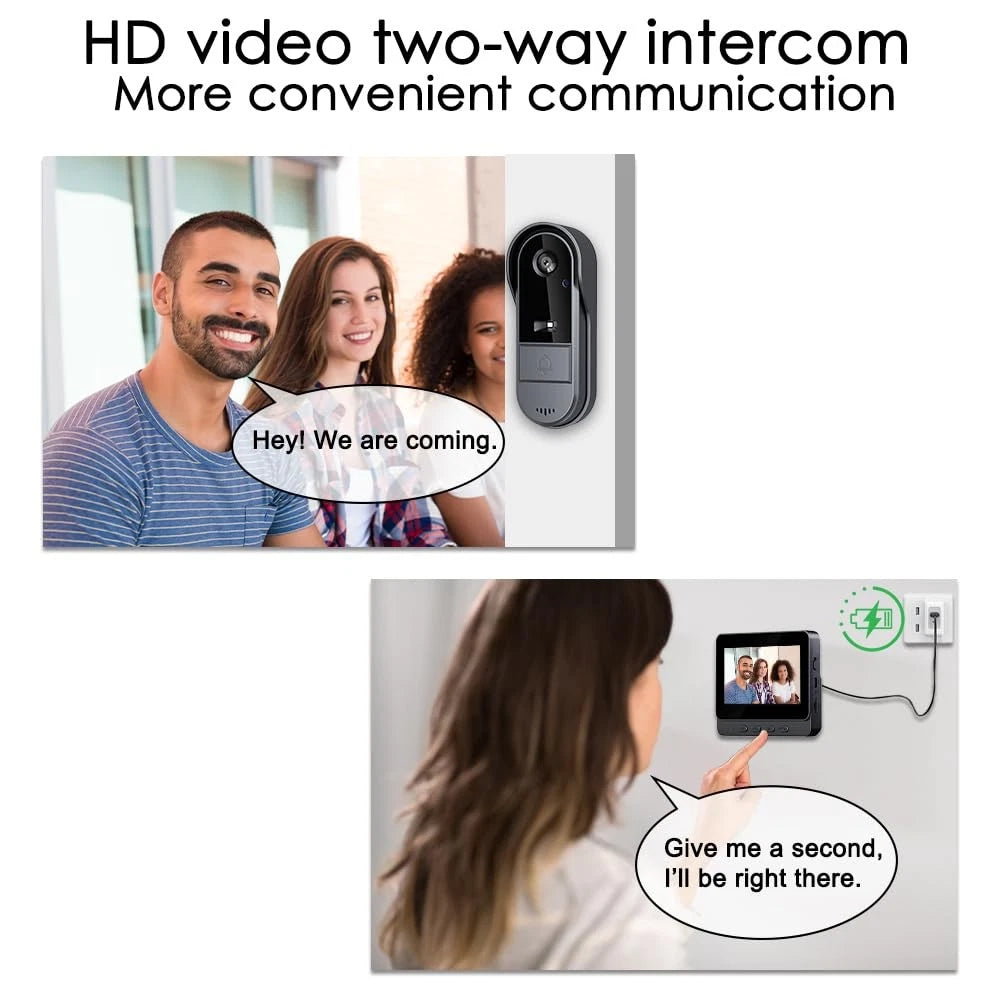 Smart Home Video Doorbell | جرس باب ذكي مع شاشة عرض داخلية