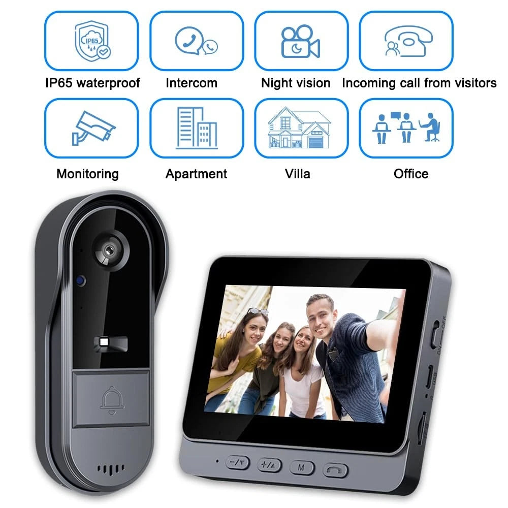 Smart Home Video Doorbell | جرس باب ذكي مع شاشة عرض داخلية