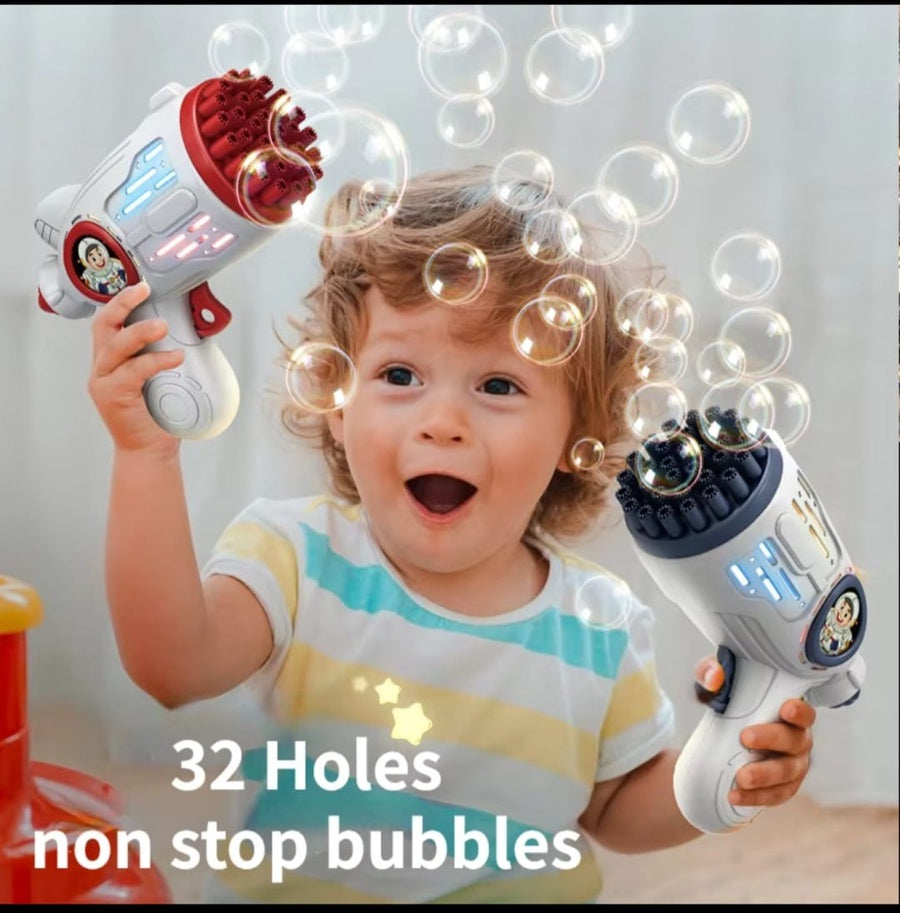 32-Hole Space Bubble Gun | مسدس فقاعات فضائي 32 فتحة للأطفال