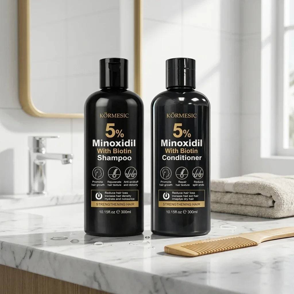 KORMESIC 5% Minoxidil with Biotin Shampoo & Conditioner | شامبو وبلسم كيرميسيك 5% مينوكسيديل مع بيوتين