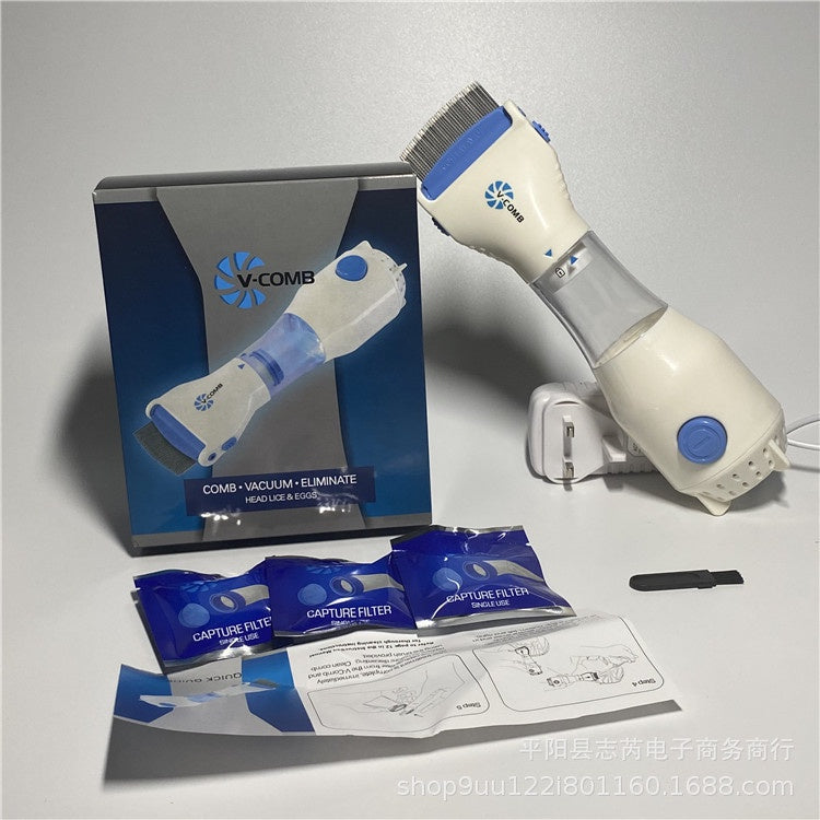 V-COMB Electric Lice Comb & Vacuum | مشط كهربائي لإزالة القمل وبيض القمل