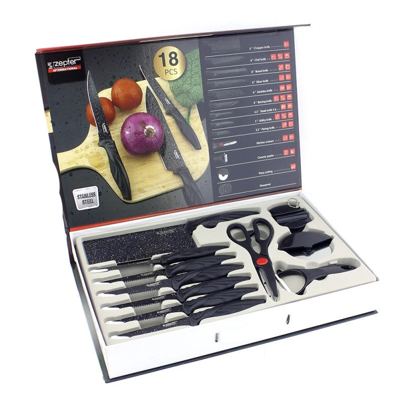 18-Piece Kitchen Knife Set | طقم سكاكين مطبخ 18 قطعة