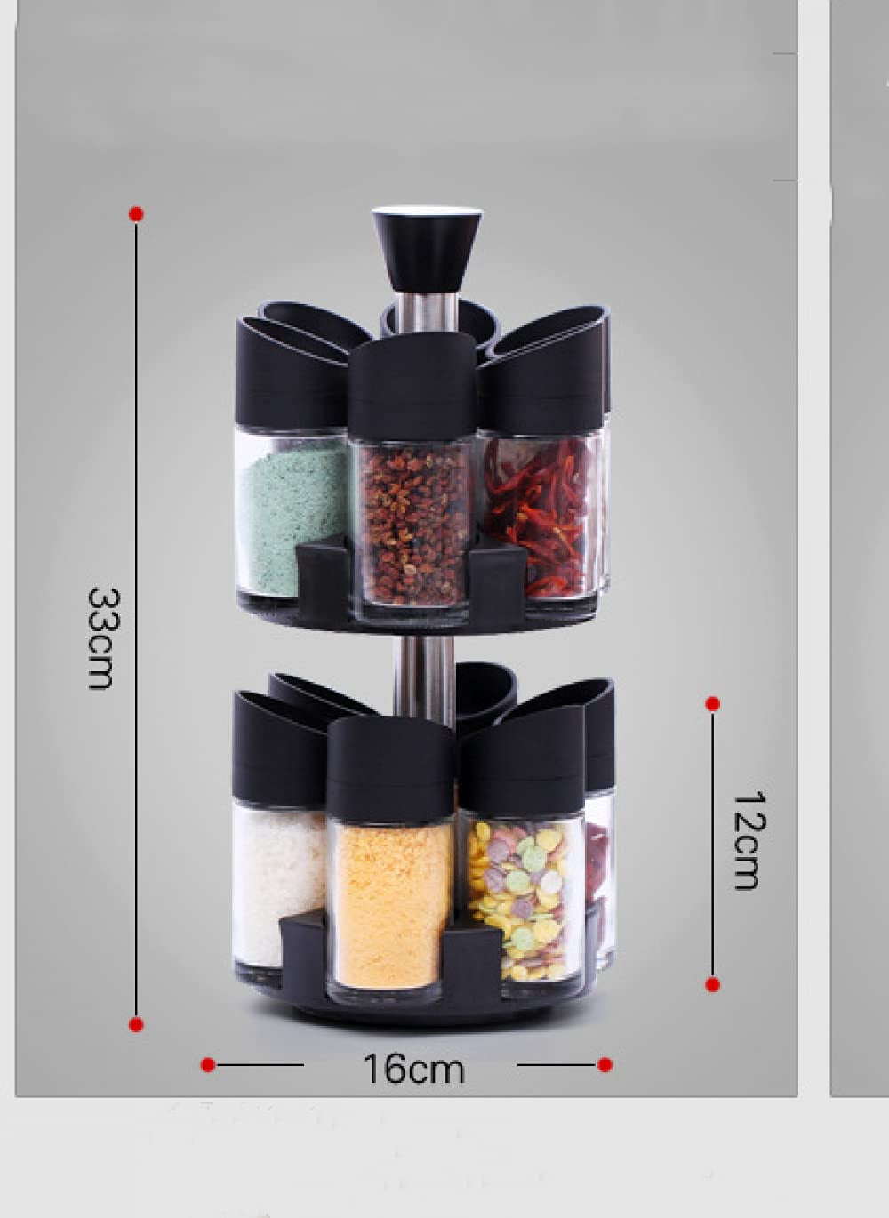12-Piece Rotating Spice Rack | رف توابل دوار 12 قطعة