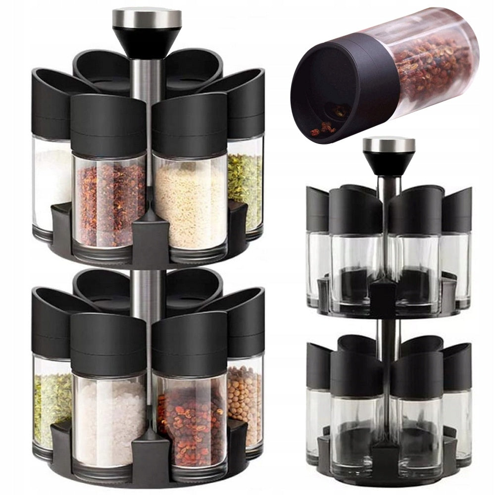 12-Piece Rotating Spice Rack | رف توابل دوار 12 قطعة