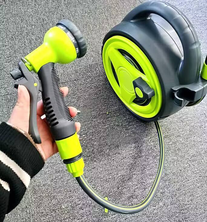 Retractable Garden Hose Reel with Spray Nozzle | خرطوم مياه قابل للسحب مع بكرة ومسدس رش