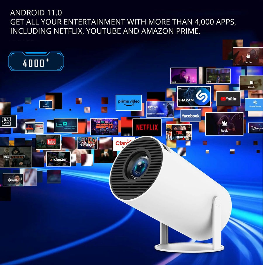 Smart Projector Android 11 with 4000+ Apps | بروجيكتور ذكي أندرويد 11 مع أكثر من 4000 تطبيق