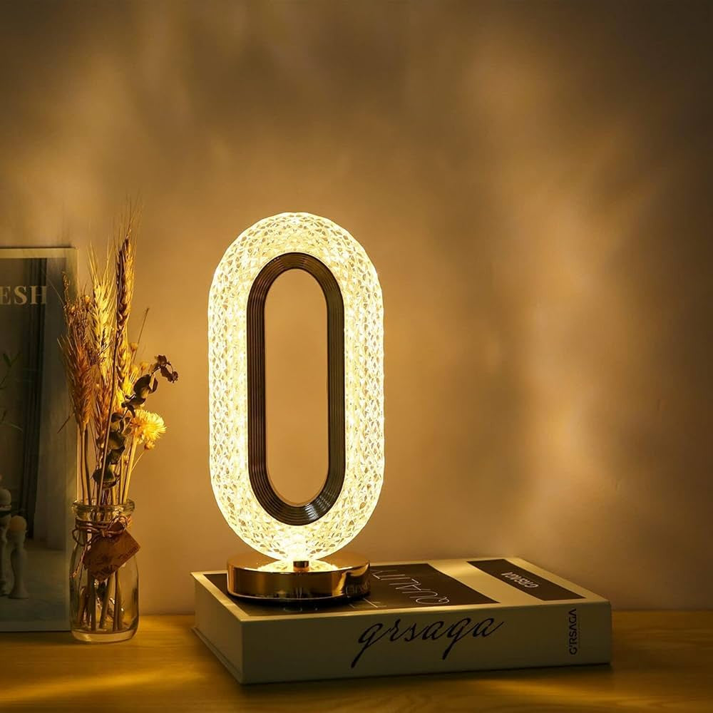 LED Crystal Oval Decorative Lamp | مصباح LED كريستالي بيضاوي للديكور