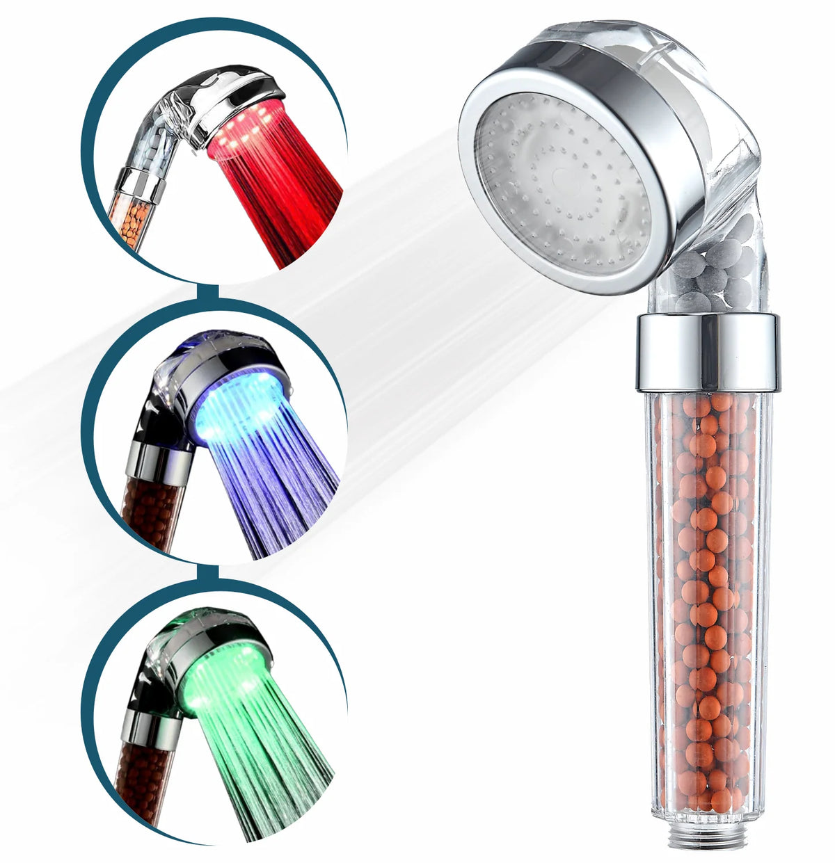 Ionic LED Shower Head | رأس دش أيوني بإضاءة LED لتجربة سبا فاخرة