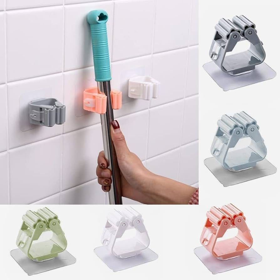 Self-Adhesive Mop Holder | حامل ممسحة ومكانس لاصق بدون حفر