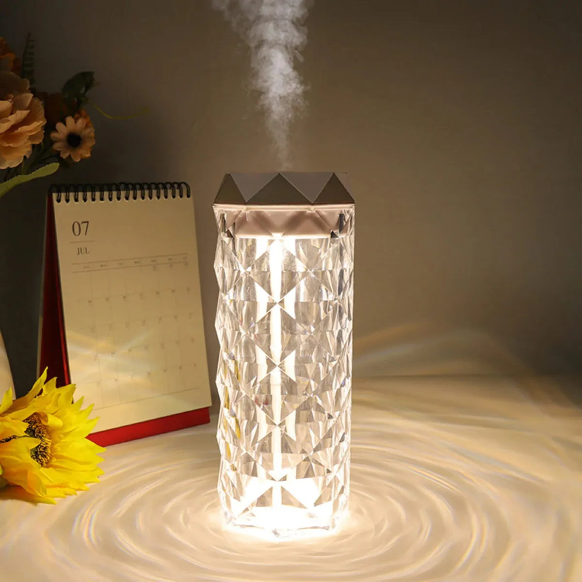 Crystal Humidifier | مرطب هواء كريستالي بإضاءة ليلية ملونة