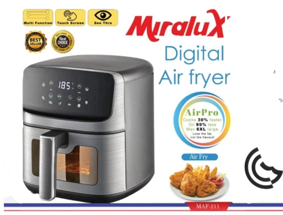 Miralux Digital Air Fryer | قلاية هوائية رقمية متعددة الاستخدامات