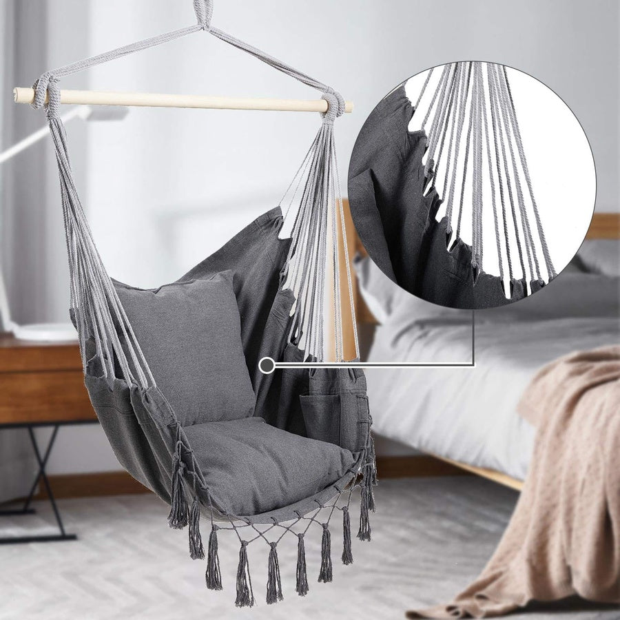 Macrame Hanging Hammock Chair | كرسي أرجوحة معلق من المكرمية